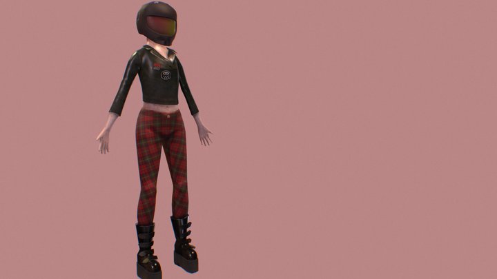 Helmeted Character Test 3D Model