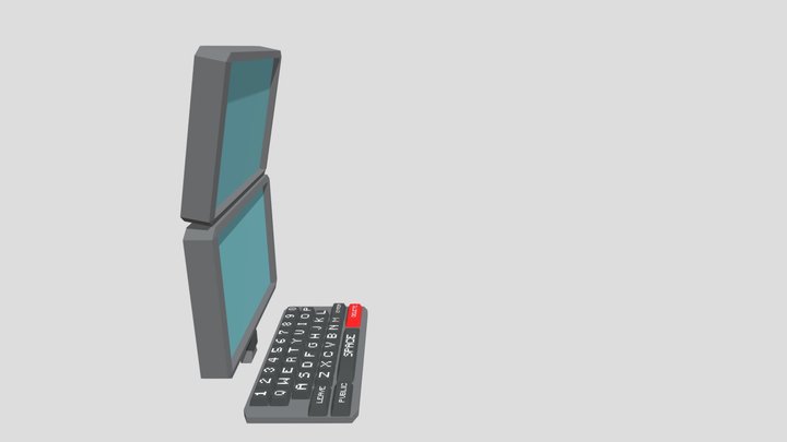 Dual Monitor Computer For Your Gtag Fangame! 3D Model