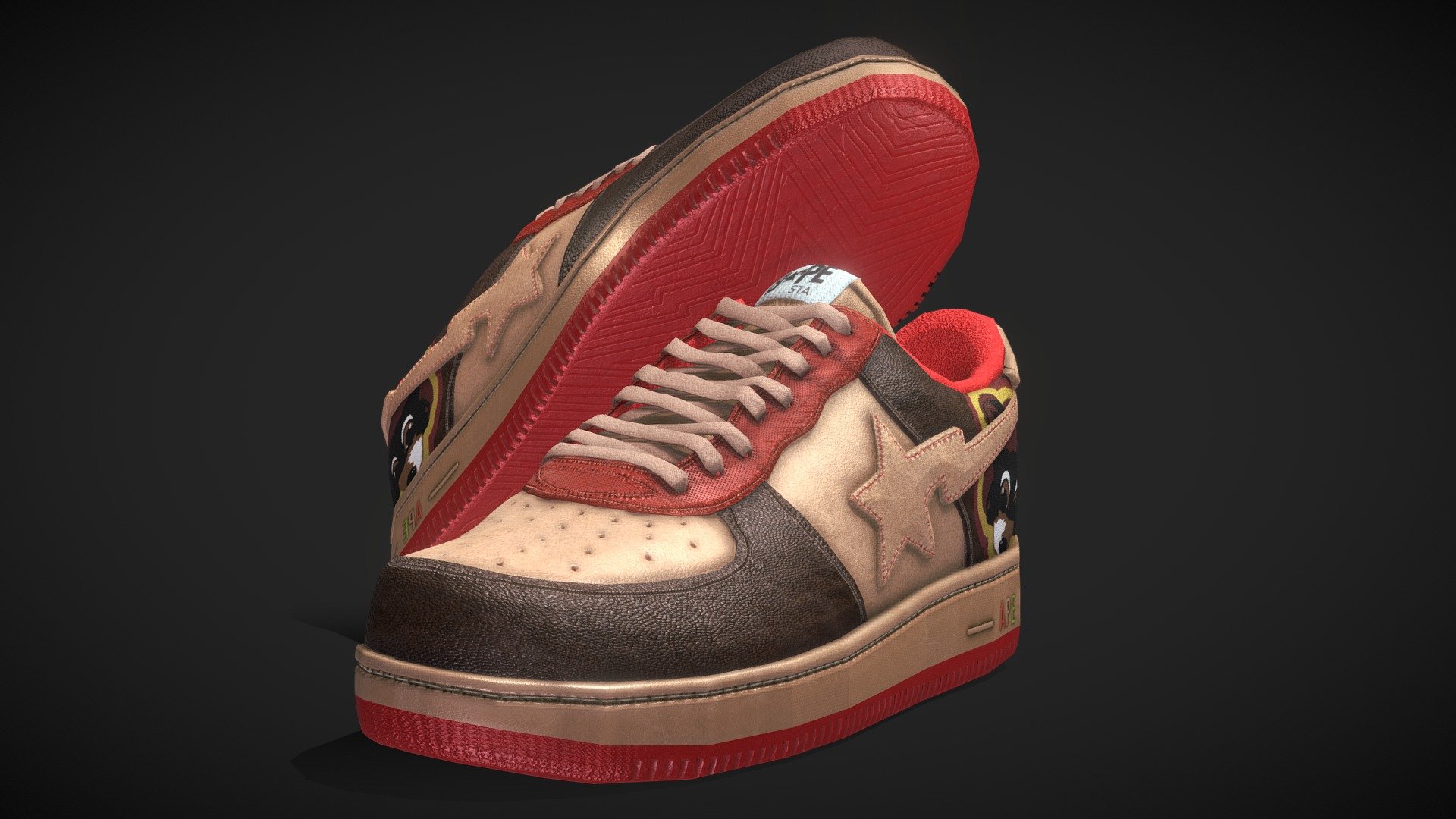 Bape Sta Low - Kanye College Dropout - Buy Royalty Free 3D model by ...