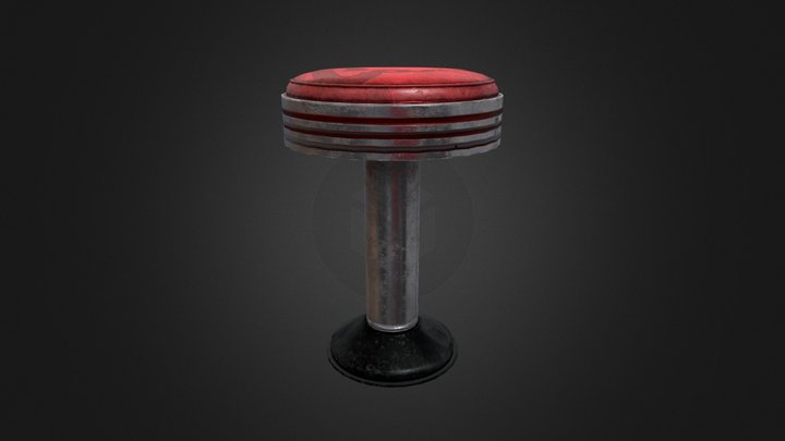 LowPoly Stool bar 3D Model