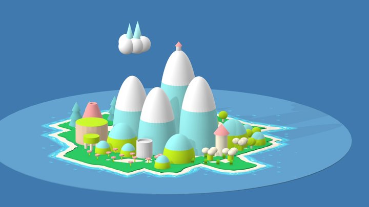 Yoshi's island 3D Model