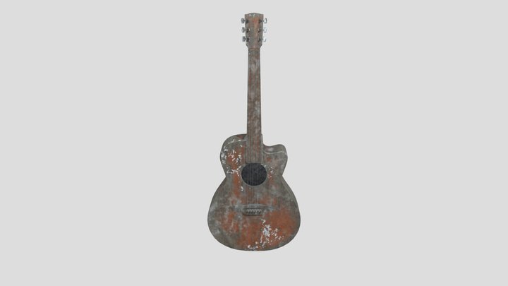 snow old guitar 3D Model