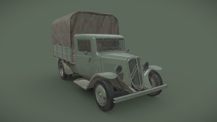 Citroen U23 (Lowpoly, Game-ready Model) 3D Model