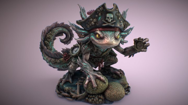 Axolotl pirate 3D Model