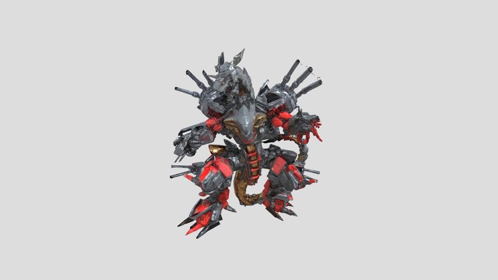 Mecha Dragon Warrior 3D Model
