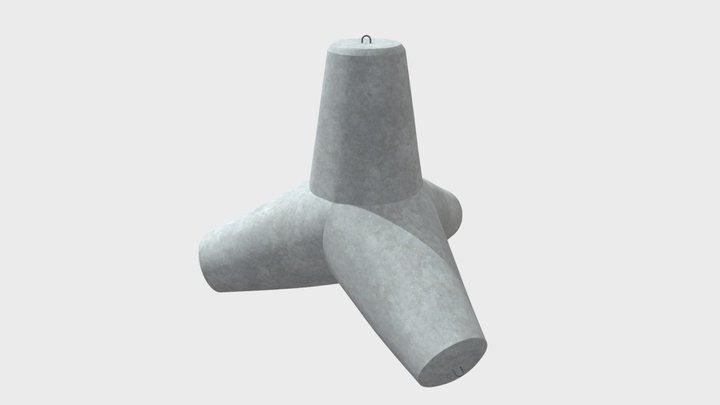Concrete tetrapod 3D Model