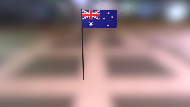 Flag waving in the wind 3D Model