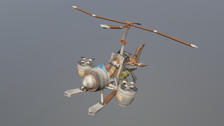 Stylized gyrocopter 3D Model