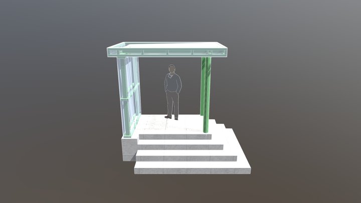 Крыльцо №1 с облицовкой 3D Model