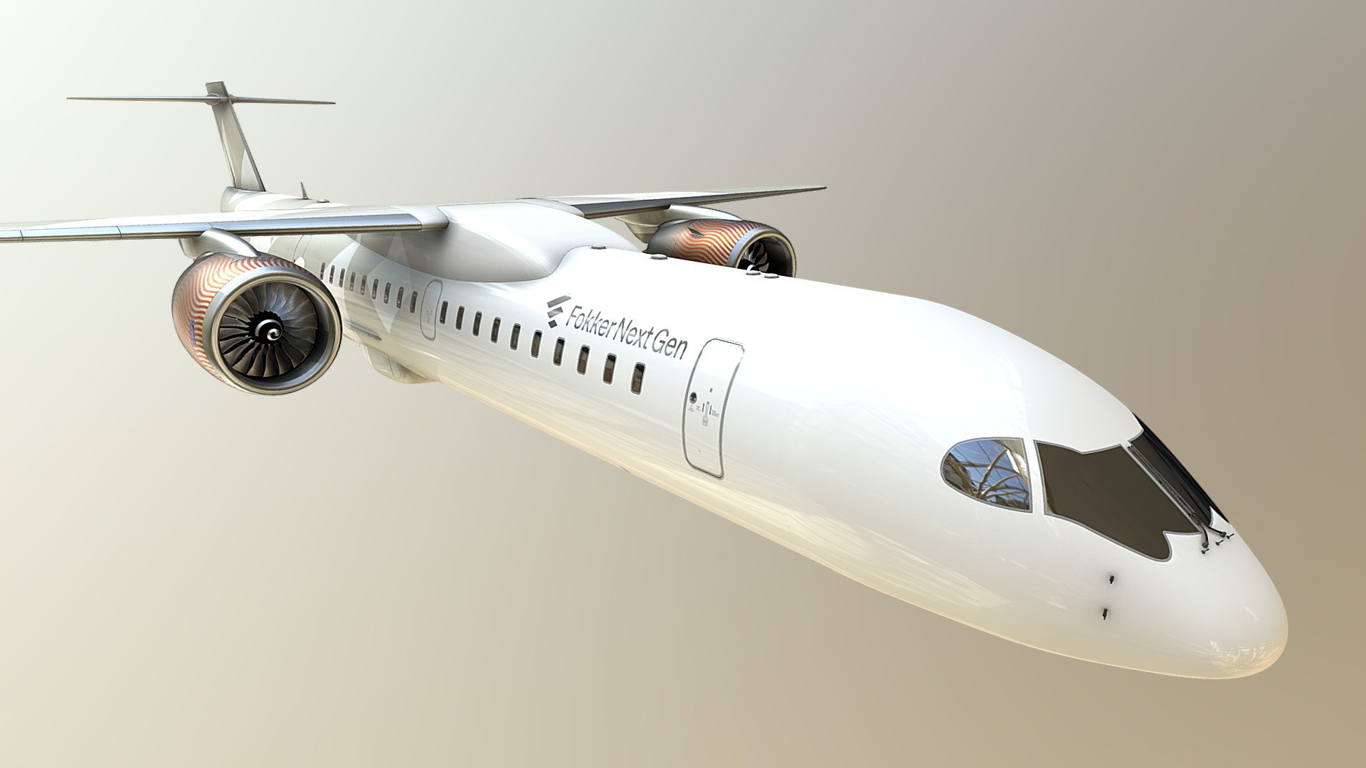 FokkerNextGen V2 — Sketchfab embed 3D viewer