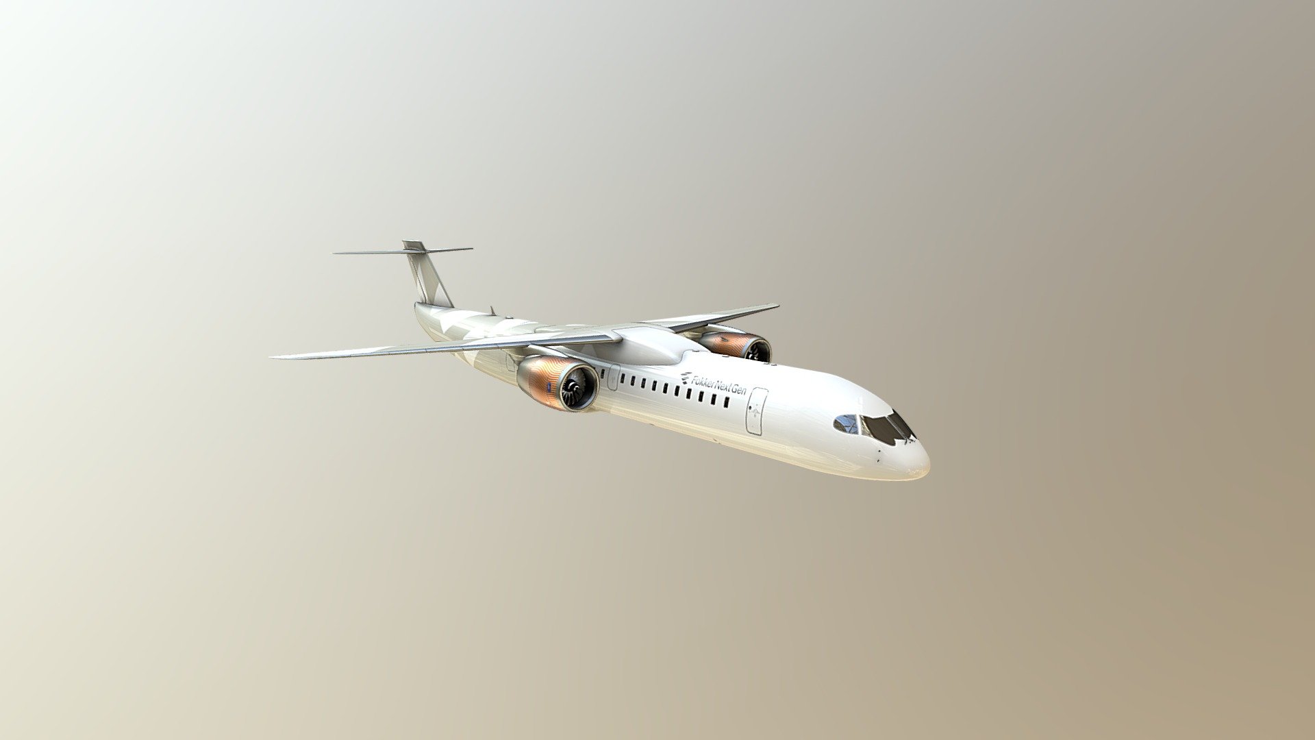 FokkerNextGen V2 — Sketchfab embed 3D viewer