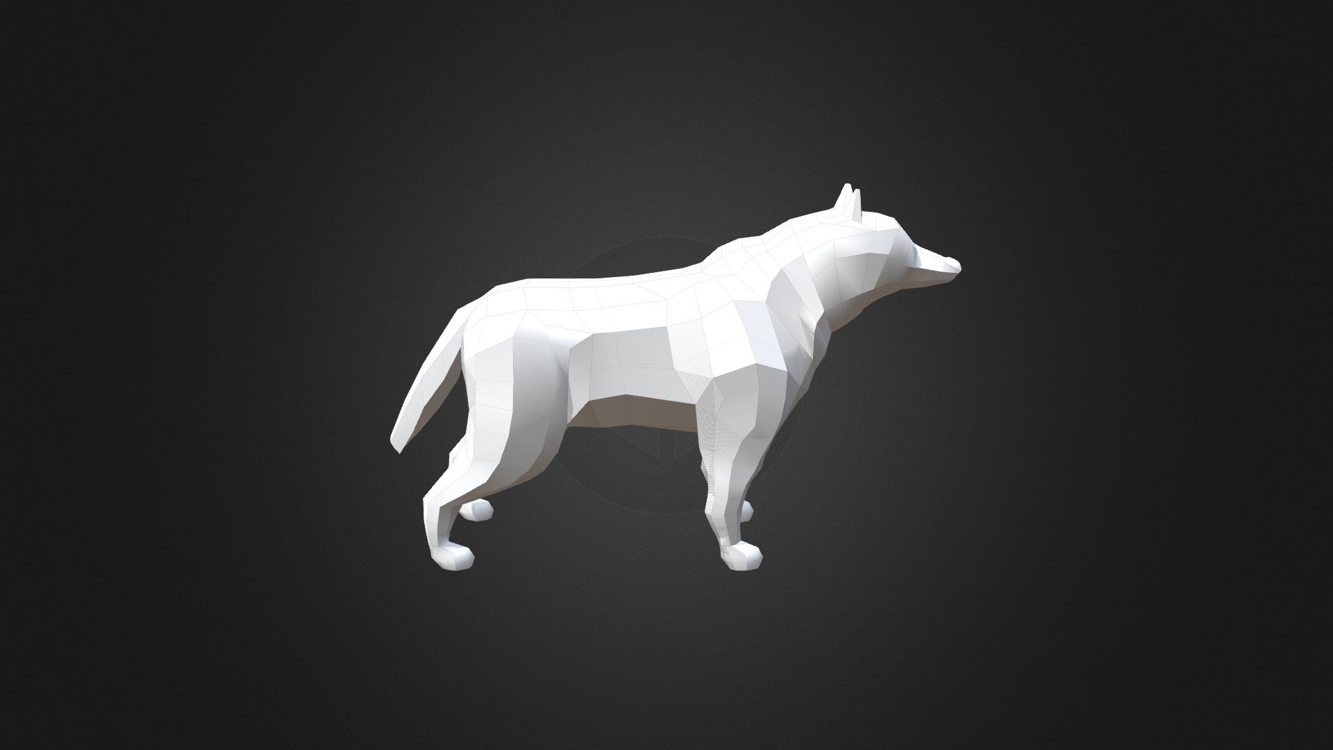 Low Poly 3D Wolf Model