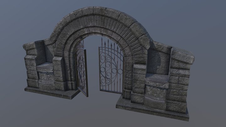 Principal Arc + Iron Door 3D Model