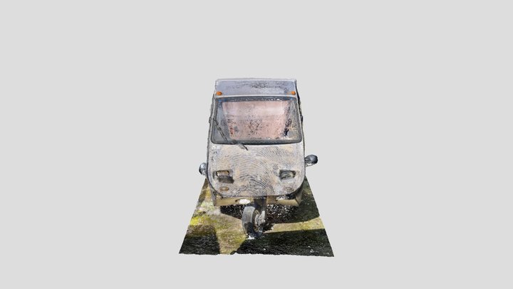 Arola Mini Car at Junkyard 3D Model