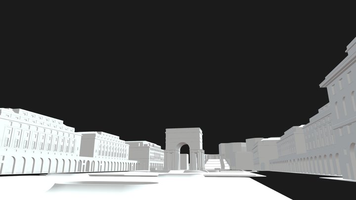 Piazza della Vittoria di Genova 3D Model