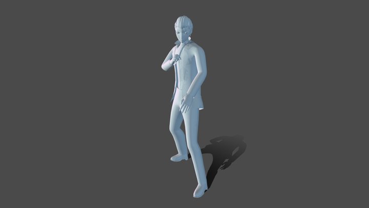 Persona 3 Makoto Yuki Dressed as a Yakuza 3D Model