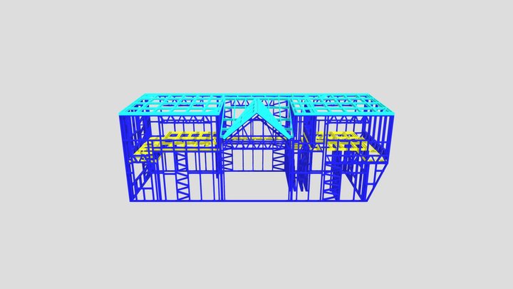 Gable Entry 2 Level 2 Bed Tiny Home 3D Model