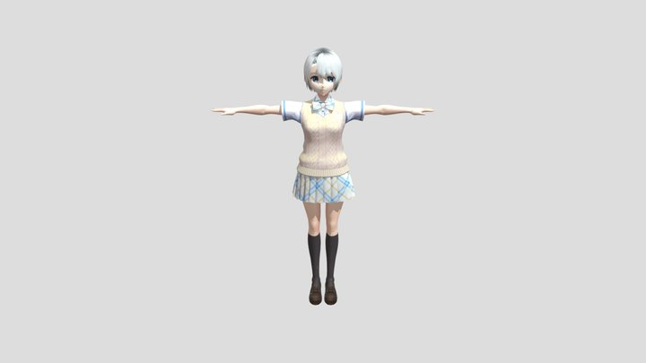 Galaxia Anime Girl Usdz 3D Model