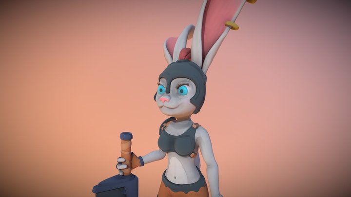 Warrior Bunny Girl 3D Model