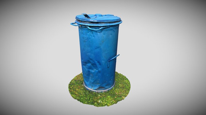 Blue Dust Bin 3d Photogrametry 3D Model