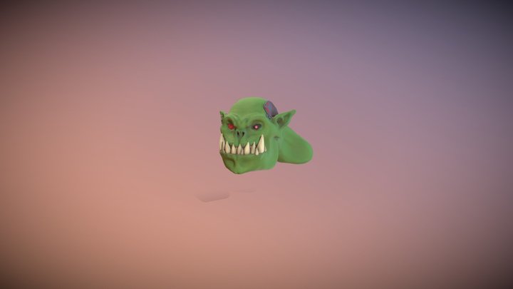 Stylized Ork Bust - Animated - W40K Inspired 3D Model