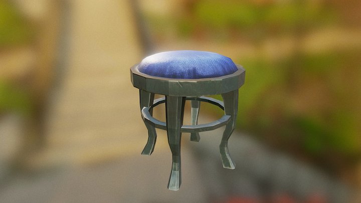Metal stool 3D Model