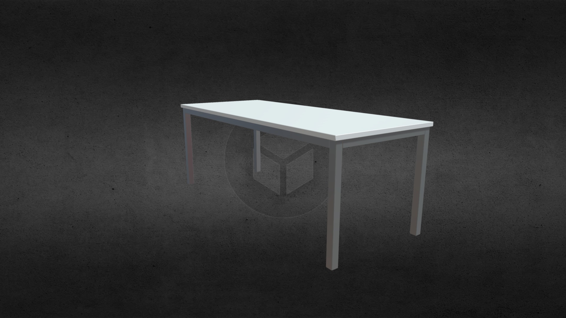 3D model Corrine Dining Table Hire - This is a 3D model of the Corrine Dining Table Hire. The 3D model is about a white table with a white frame.