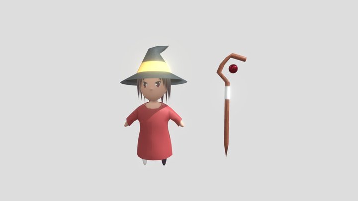 Megumin Low Poly Textured 3D Model