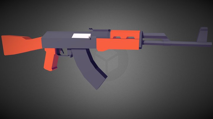 Low Poly AK47 3D Model