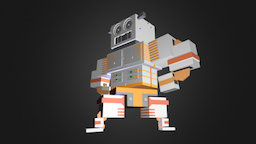 Weightlifting Robot Flexes 3D Model
