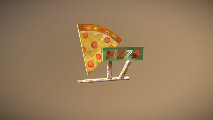 Sketchfab2_vintage pizza sign 3D Model