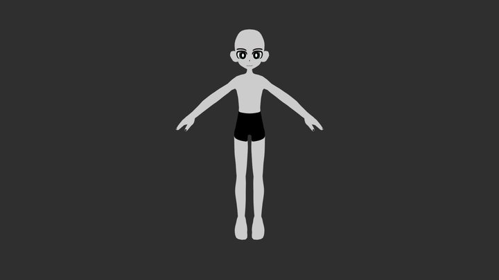 Cartoony Anime Base 3D Model