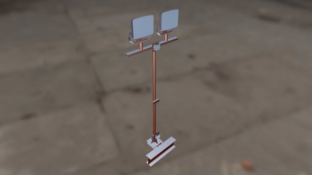 Floodlight Lighting with Stanchion Support 3D Model