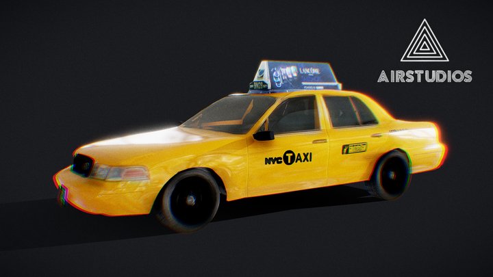 New York Taxi Yellow Cab 3D Model