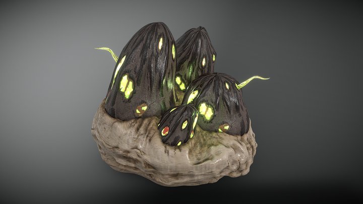 Alien Eggs (High Poly) 3D Model
