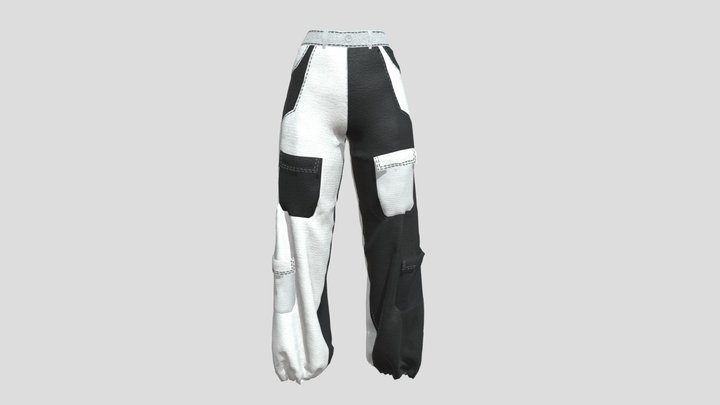 Black White Pants Model 3D Model
