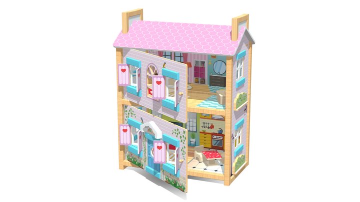 EV27 Wooden Dollhouse 3D Model