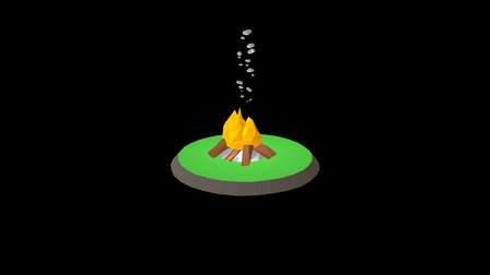 Low Poly Campfire 3D Model
