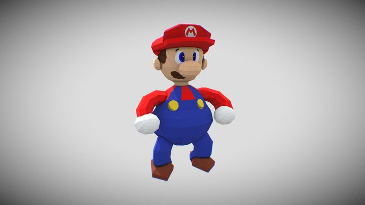 low poly mario 3D Model