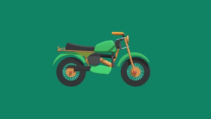 Motorcycle low poly 3D Model