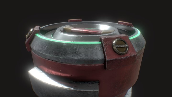 Sci-Fi Barrel 3D Model