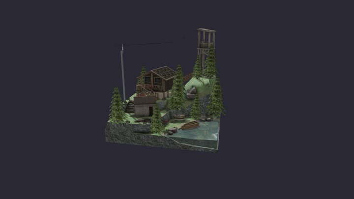 DAE Diorama - forest loner 3D Model