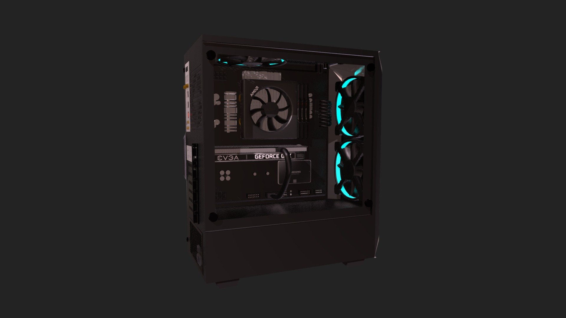 Custom Gaming PC free 3D model