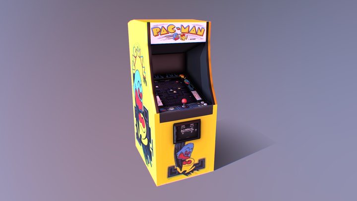 Pac-man arcade cabinet 3D Model