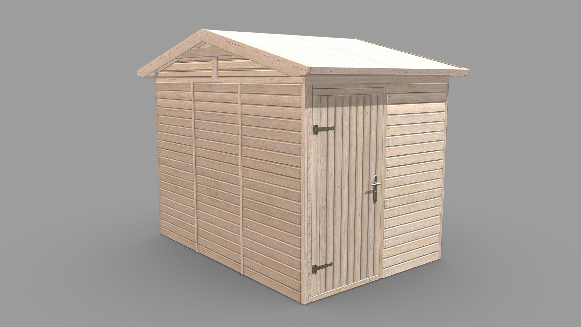 3D model Wooden Garden Shed (High-Poly Version) - This is a 3D model of the Wooden Garden Shed (High-Poly Version). The 3D model is about a small wooden house.