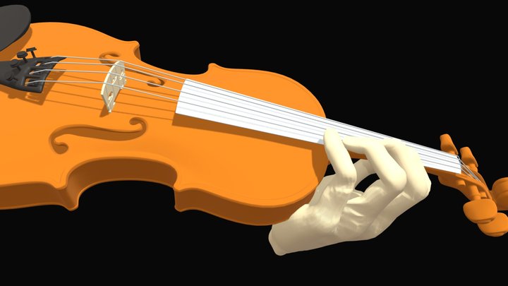 Violin hand with motion - F 3D Model