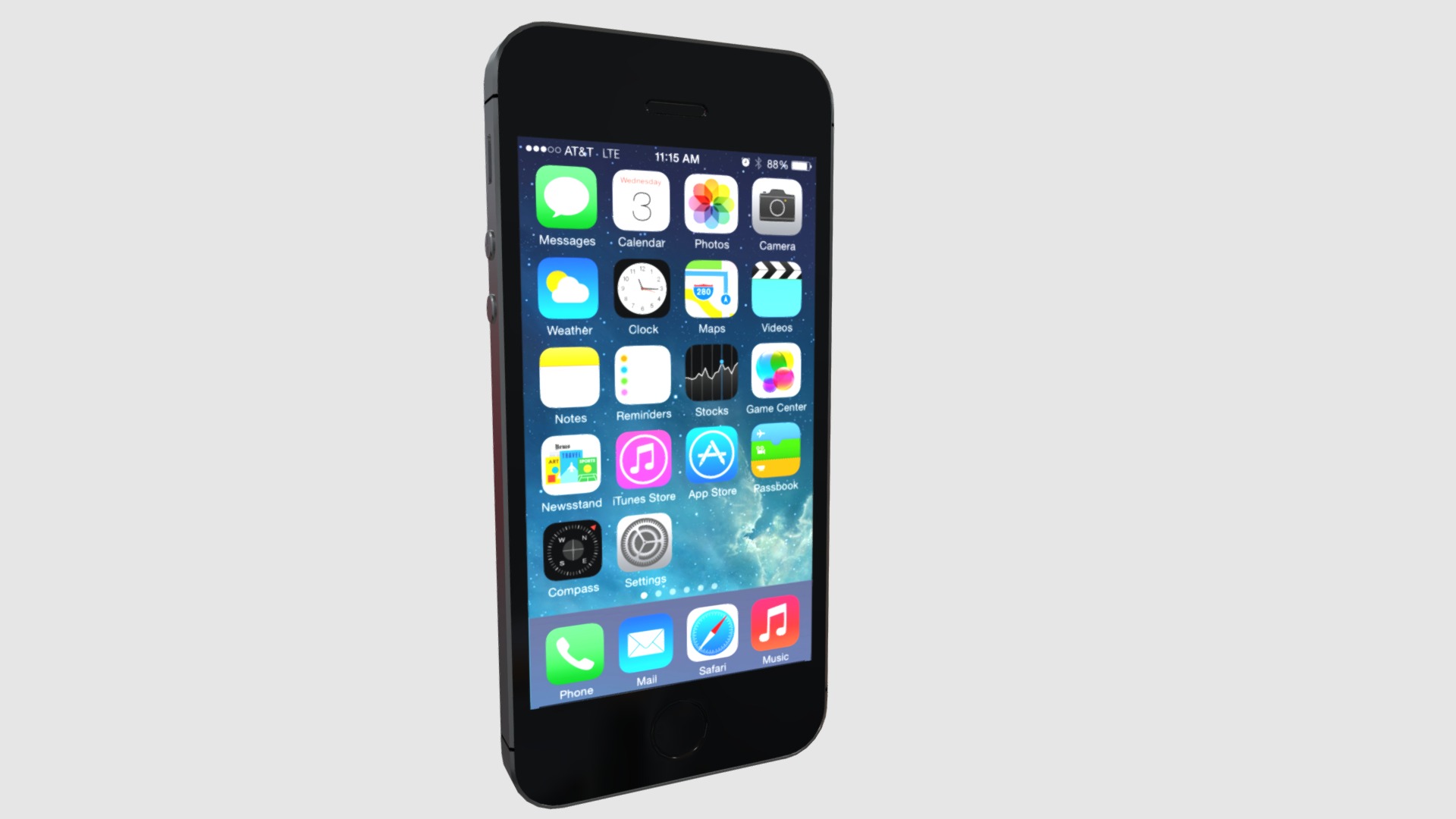 3D model iPhone 5s - This is a 3D model of the iPhone 5s. The 3D model is about a black cell phone.