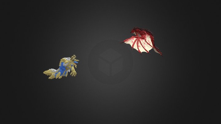 Monster Hunter- Zinogre VS Rathalos Animated 3D Model