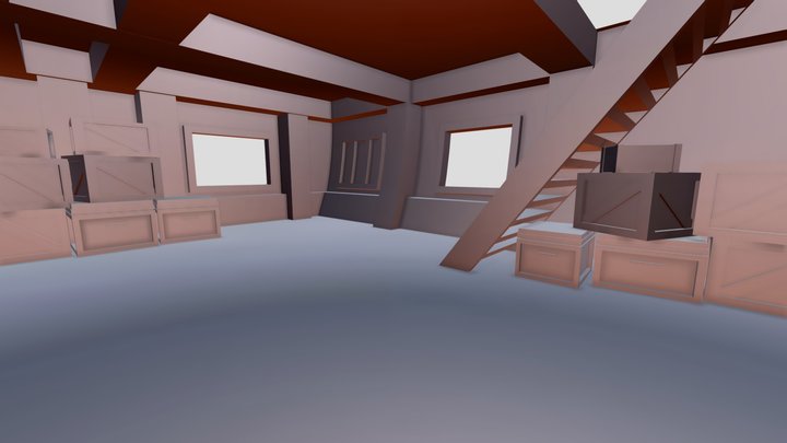 Ship Scene (with boxes and crates) 3D Model