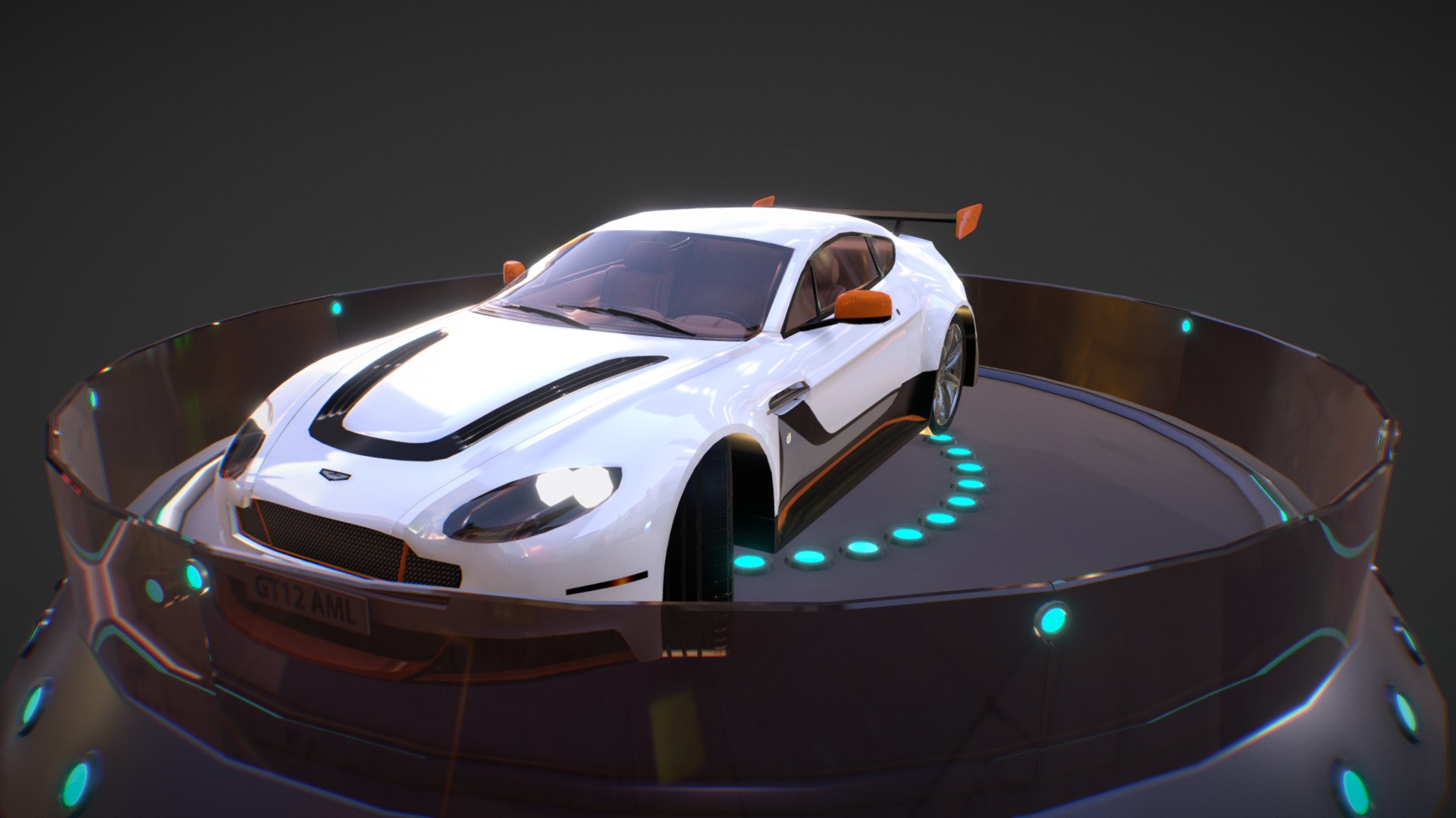 3D model Aston Martin GT12 - This is a 3D model of the Aston Martin GT12. The 3D model is about a white sports car.